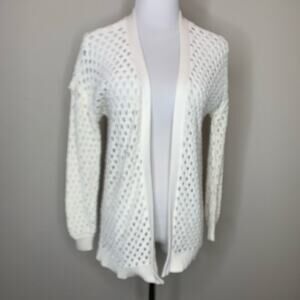 89th + Madison Open Weave Ivory Cream Cardigan Sz XS